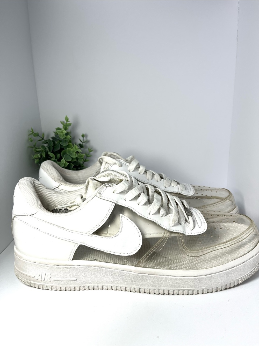 Vintage Nike Air Force 1 Low Invisible Clear Transparent White Men’s Size 12